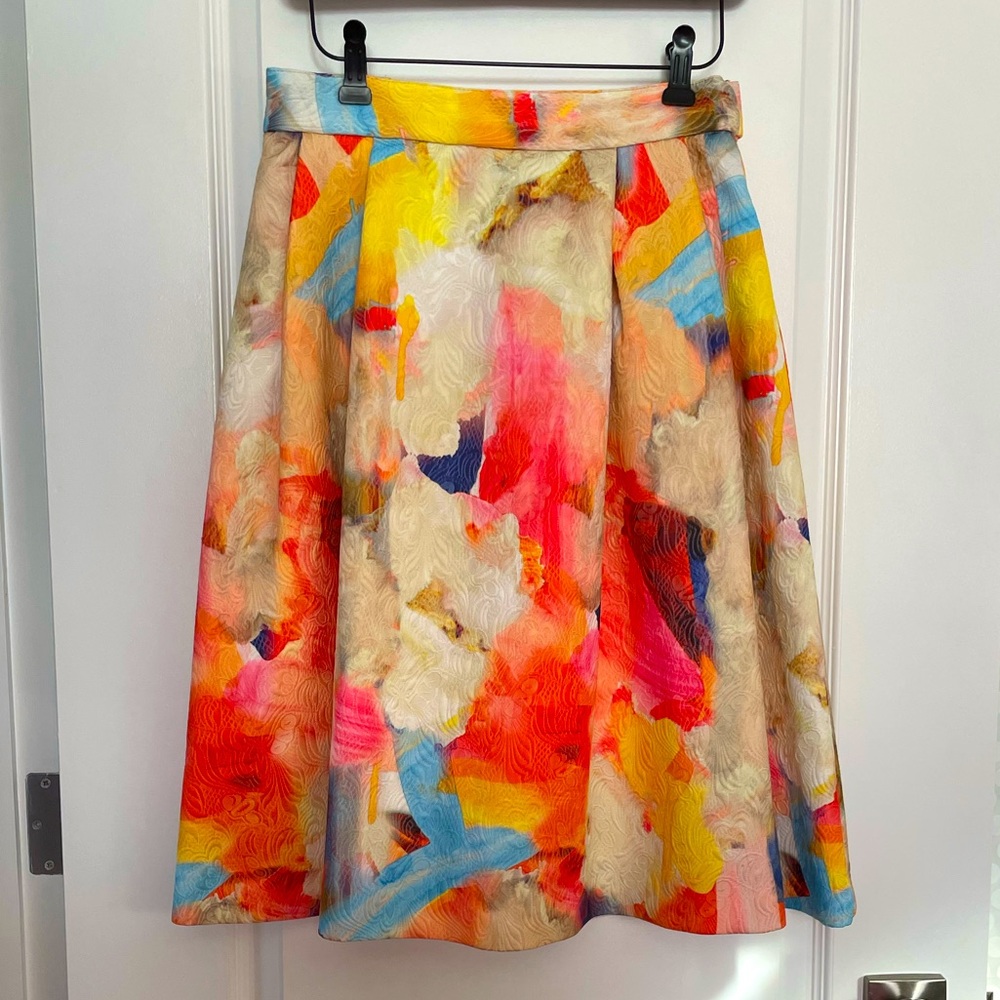 H&M Colourful Abstract Paint Full Skirt
